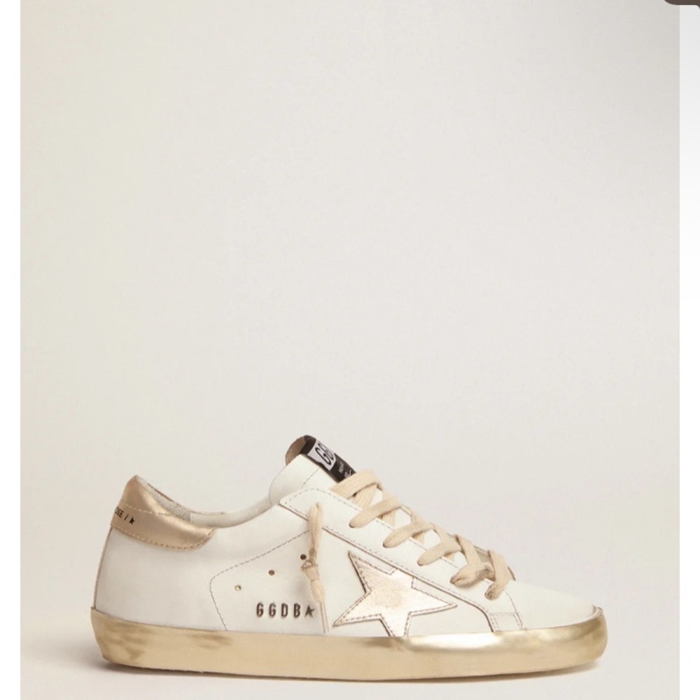 Golden Goose Size 39 White and Gold
